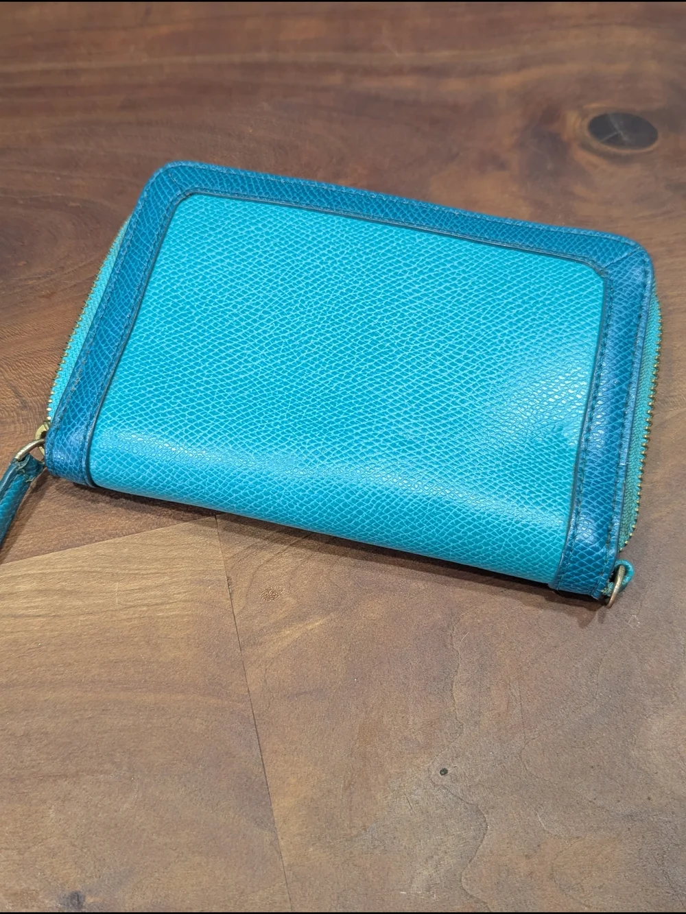 Vera Bradley Turquoise Zip Wallet with Gold Logo